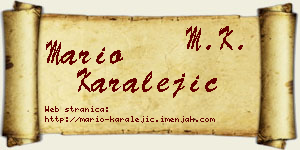 Mario Karalejić vizit kartica